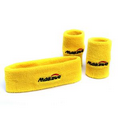 Solid Yellow Terry Headband And Wristband Set